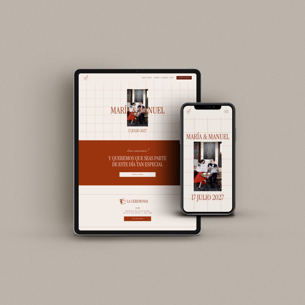 Diseño de página web para bodas moderno y divertido