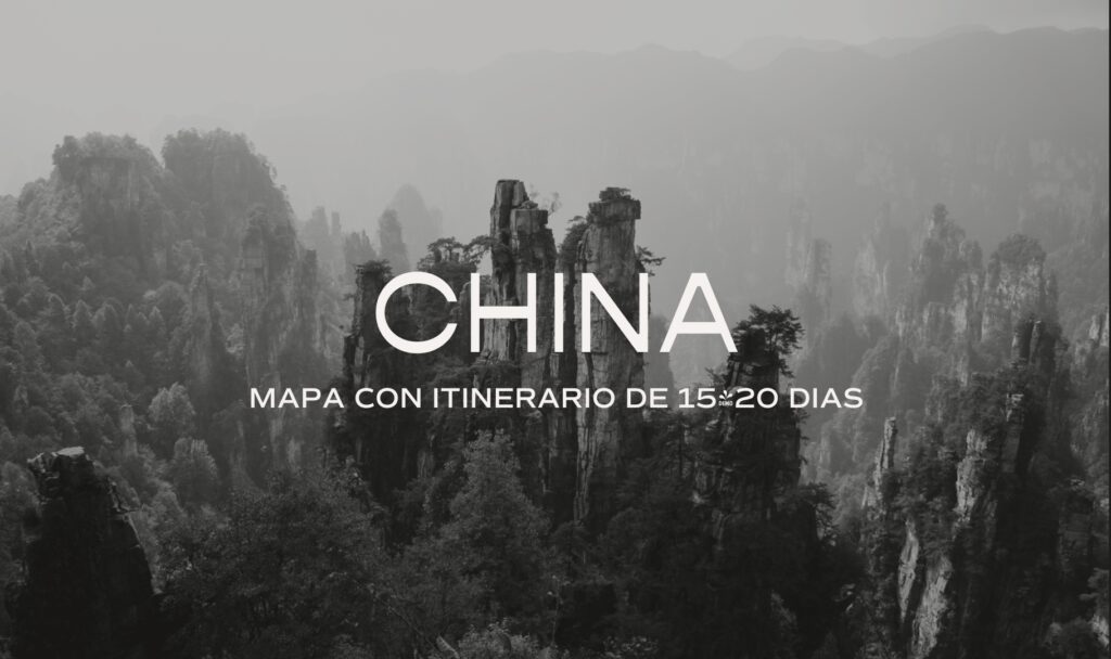 Mapa con itinerario de 15-20 días por China