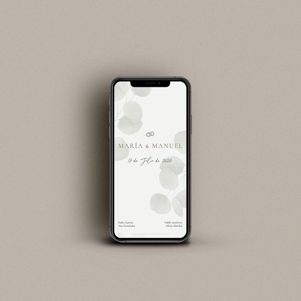 Diseño de invitación digital para bodas clásico